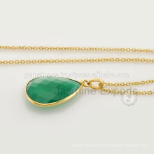 Beautiful Green Onyx Sterling Silver Pendant Necklace Jóias disponíveis no atacado